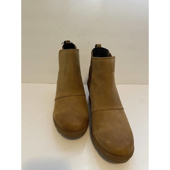 Sorel Women's Sorel Joan of Arctic Wedge II Camel Chelsea Leather Boots Sz 11M - Picture 1 of 10